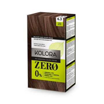Vopsea de par Kolora Zero 6.3 Amber Brown, 60ml, Aroma