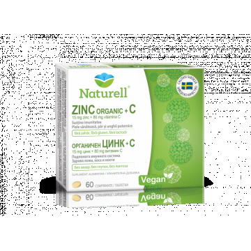 Zinc organic + C, 60 comprimate, Naturell