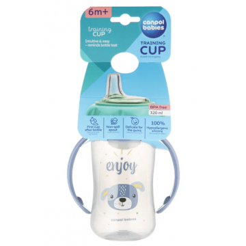 Canpol 56/512 Canita antrenament silicon Enjoy albastru  6+ luni 320 ml