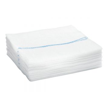 Comprese sterile cu fir radioopac pentru proceduri chirurgicale, 10 x 10 cm, 12 straturi, 10 bucati, albe