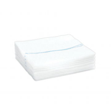 Comprese sterile cu fir radioopac pentru proceduri chirurgicale, 10 x 10 cm, 12 straturi, 10 bucati, albe
