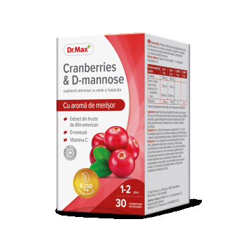 Dr. Max Cranberries & D-mannose, 30 comprimate