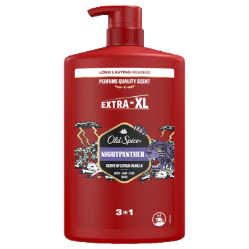 Gel de dus si sampon 3 in 1 NightPanther, 1000ml, Old Spice
