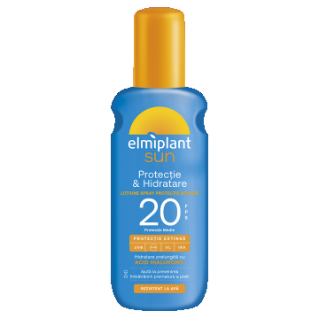 Lotiune spray cu protectie solara SPF20 Protectie & Hidratare Sun, 200ml, Elmiplant