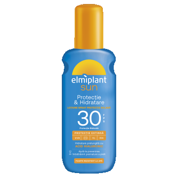 Lotiune spray cu protectie solara SPF30 Protectie & Hidratare Sun, 200ml, Elmiplant