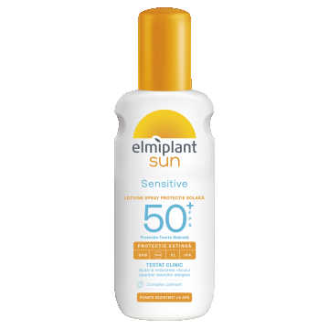 Lotiune spray cu protectie solara SPF50+ Sensitive Sun, 200ml, Elmiplant