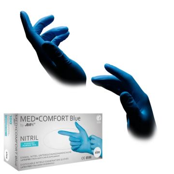 Manusi unica folosinta Ampri MED-COMFORT, albastre, marimea S