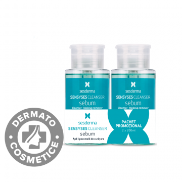 Pachet Apa lipozomala de curatare Sensyses Sebum, 2 x 200ml, Sesderma