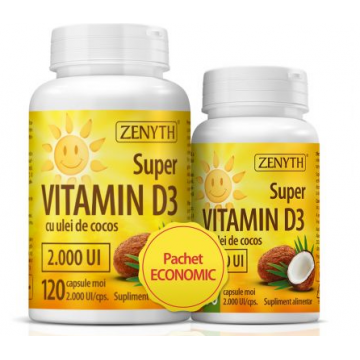 Pachet Super Vitamina D3 2000 UI (120+30 Capsule)