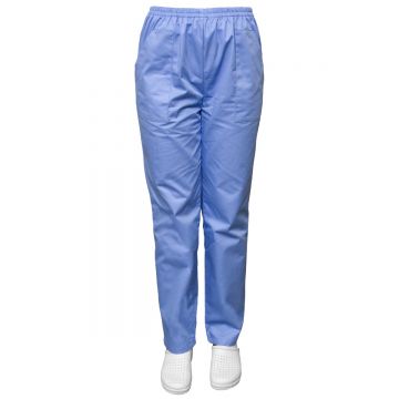 Pantaloni medicali unisex SAVA Clasic, elastic in talie, 2 buzunare, Bleu, S