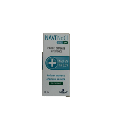Picaturi oftalmice hipertonice Navi NaCl 5% PF, 10ml, Novax Pharma