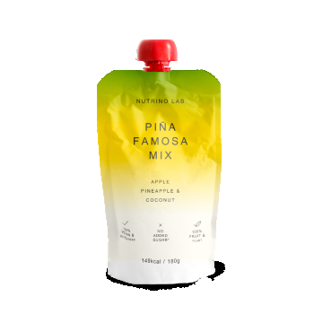Piure pasteurizat din fructe cu mere ananas si nuca de cocos, 180g, Nutrino Lab