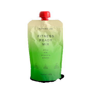 Piure pasteurizat din fructe si legume cu mere kiwi spanac si banane, 180g, Nutrino Lab