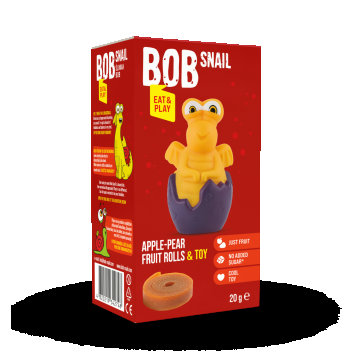 Rulou din fructe cu jucarie, 20g, Bob Snail