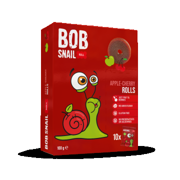 Rulou din mere si cirese, 100g, Bob Snail