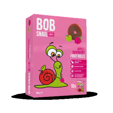 Rulou din mere si zmeura, 100g, Bob Snail