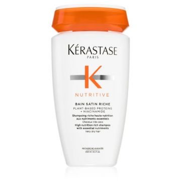 Sampon intens hranitor pentru parul foarte uscat Nutritive Bain Satin Riche, 250ml, Kérastase