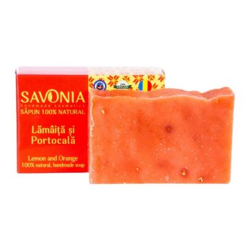 Sapun natural pentru fata si corp Lamaita si Portocala, 90g, Savonia