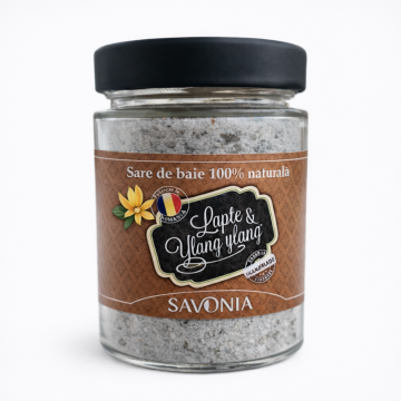 Sare de baie cu lapte si Ylang Ylang, 350g, Savonia