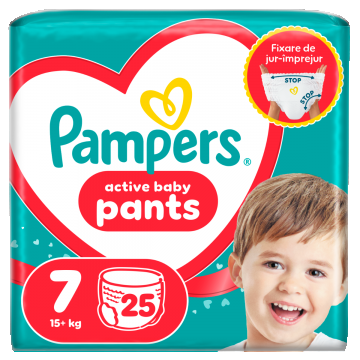 Scutece chilotel Pants Marimea 7 pentru 17+ kg, 25 bucati, Pampers