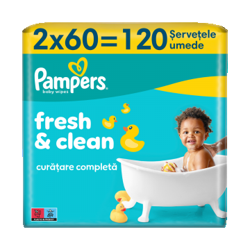 Servetele umede Fresh Clean, 160 bucati, Pampers