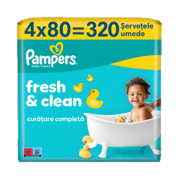 Servetele umede Fresh Clean, 320 bucati, Pampers