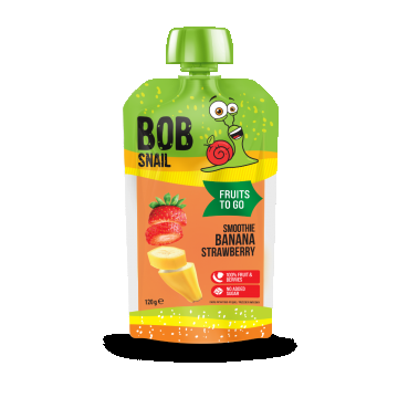 Smoothie cu banana si capsuni, 120g, Bob Snail