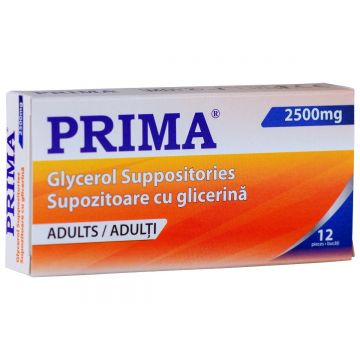 Supozitoare cu glicerina adulti PRIMA 2500 mg, 12 bucati