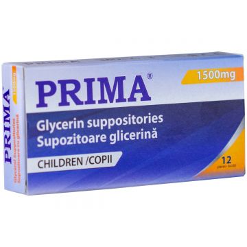 Supozitoare pentru constipatie copii PRIMA 1500 mg cu glicerina, 12 bucati