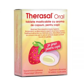 Therasal Oral pentru copii cu aroma de capsuni, 18 tablete masticabile, Vedra