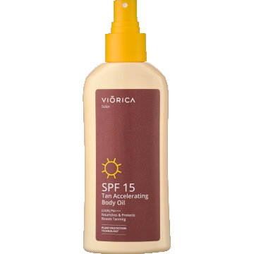 Ulei de corp pentru accelerarea bronzului SPF 15 Solar, 150ml, Viorica