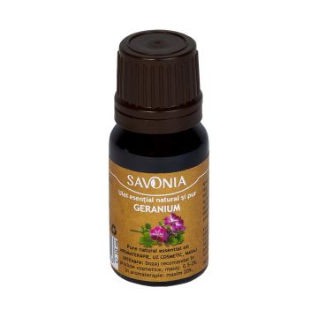 Ulei esential natural si pur de geranium, 10ml, Savonia