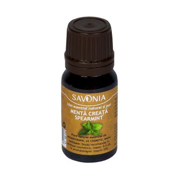 Ulei esential natural si pur de menta creata, 10ml, Savonia