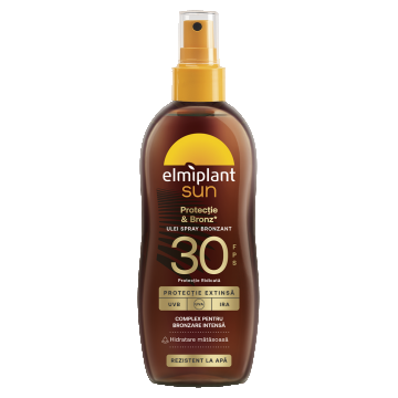 Ulei spray bronzant cu protectie solara SPF30 Protectie & Bronz Sun, 150ml, Elmiplant