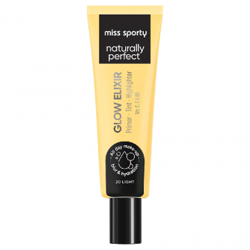 Baza de machiaj 3in1 Naturally Perfect Glow Elixir 20 Light, 20ml, Miss Sporty