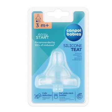 Cn 21/720 tetina silicon flux lent easystart 3+ luni x 1 Canpol