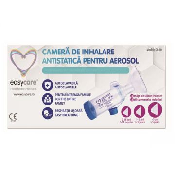 Easy Care camera de inhalare antistatica pentru aerosol cu 3masti din silicon  DL-10  Wayson Medical