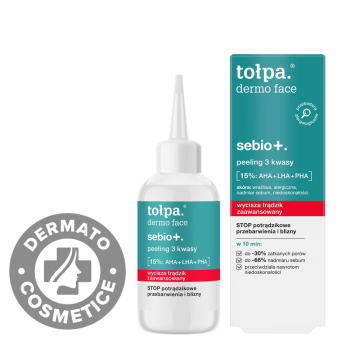 Peeling pentru ten gras si acneic cu 3 acizi Dermo Face Sebio+, 50ml, Tołpa