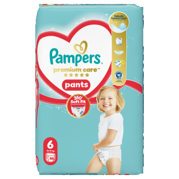 Scutece chilotel Premium Care Pants Jumbo Pack Marimea 6, 13-19 kg, 46 bucati, Pampers
