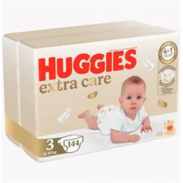 Scutece Extra Care Mega marimea 3 pentru 6-10 kg, 144 bucati, Huggies