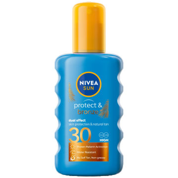 Spray pentru bronzare cu protectie solara SPF30, 200ml, Nivea