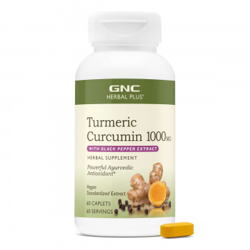 Turmeric Curcumin 1000 mg Herbal Plus, 60 tablete, GNC