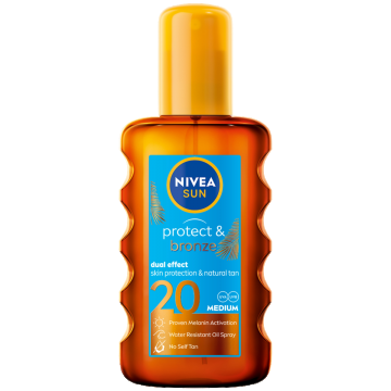 Ulei spray pentru bronzare cu protectie solara SPF20, 200ml, Nivea