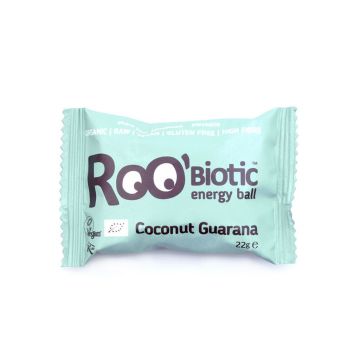 Baton bio cu cocos si guarana Roobiotic Energy Ball, 22g, Obio