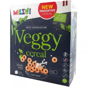 Cereale din faina de mazare fara gluten inele Veggy Bio, 370g, Milzu