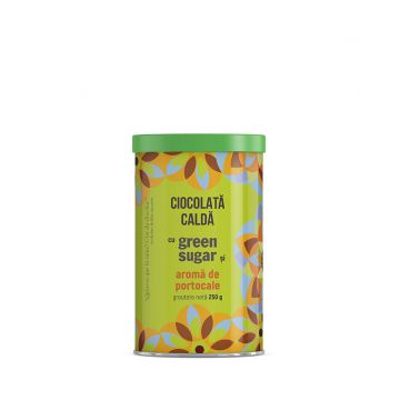 Ciocolata calda cu green sugar si aroma de portocale, 250g, Laboratoarele Remedia