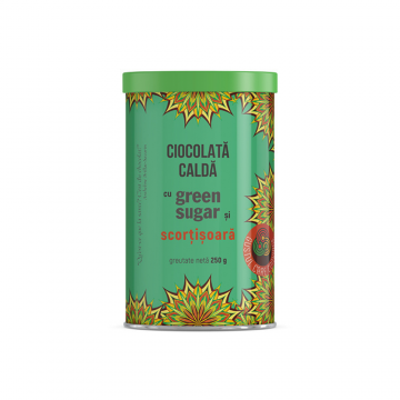 Ciocolata calda cu green sugar si scortisoara, 250g, Laboratoarele Remedia
