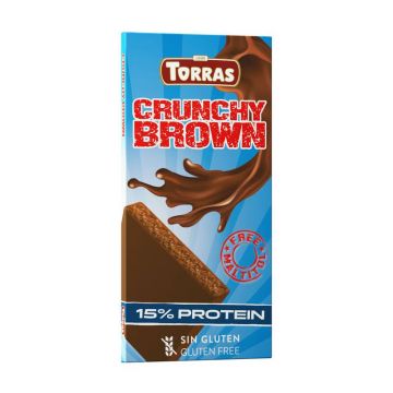 Ciocolata cu lapte pentru sportivi cu proteine 15% fara zahar si gluten, 100g, Torras