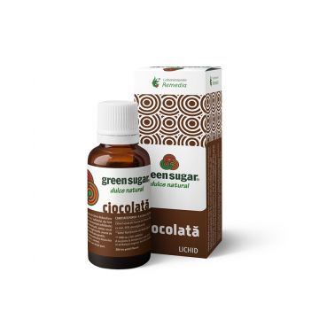 Indulcitor lichid cu aroma de ciocolata Green Sugar, 50ml, Laboratoarele Remedia