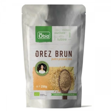 Pudra proteica din orez premium bio, 250g, Obio